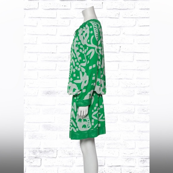 Diane von Furstenberg 'Mikino' Blouson-Style Dropped Waist Mini Dress - Picture 2 of 4